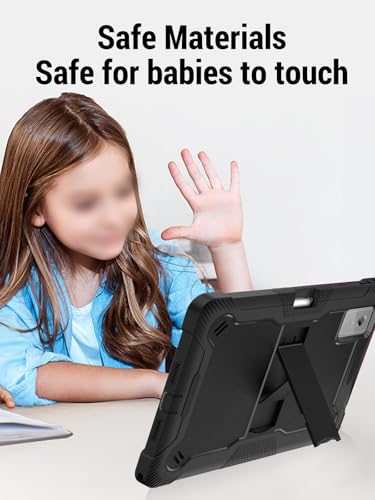 Image of for Lenovo Idea Tab Plus case 12.1 Inch Tablet, Shockproof Lightweight Silicone Protective Cover with Stand, Child-Friendly Protection, Black