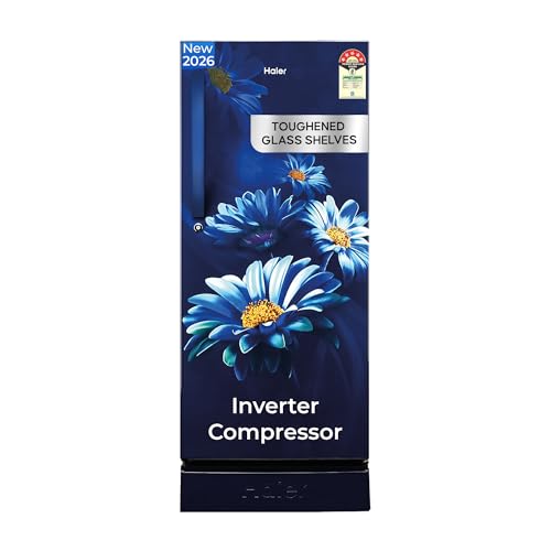 Image of Haier 190 L 5 Star Direct Cool Inverter Single Door Refrigerator with Fast Ice Making, Easy Clean Back, Large Vegetable Box (HED-205MHBA-P, Marine Hilton, Base Stand Drawer, 2026 Model)