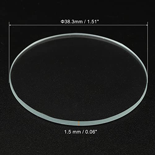 PATIKIL 1.51x0.06" Transparent Glass Flashlight Lens, 2 Pack, LED, Durable, Polished Edges - Image 2