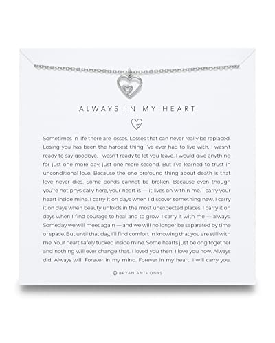 Bryan Anthonys Always In My Heart Necklace, Silver Necklace For Women, Heart Pendant, Adjustable Length #TOP5