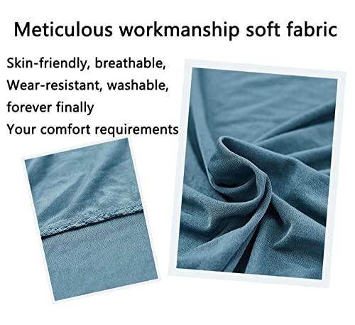 Housse de canapé sectionnelle antidérapante élasthanne extensible bleu L