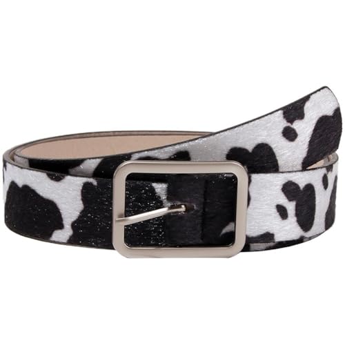 Cow Print Belt Animal Print Belt Leather Waist Strap Womens Dress Accessories for Pants and Dresses Decoration