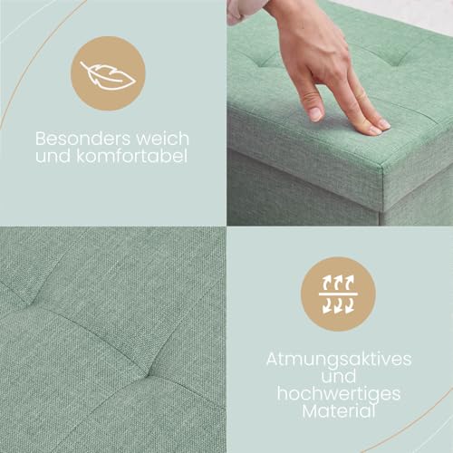 Blumtal Aufbewahrungsbank, 2 zusätzliche Boxen – Zimmerbank, 110 x 38 x 38 cm, Türkis