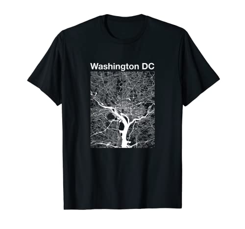 Washington DC Vintage Style Home City Street Map T-Shirt