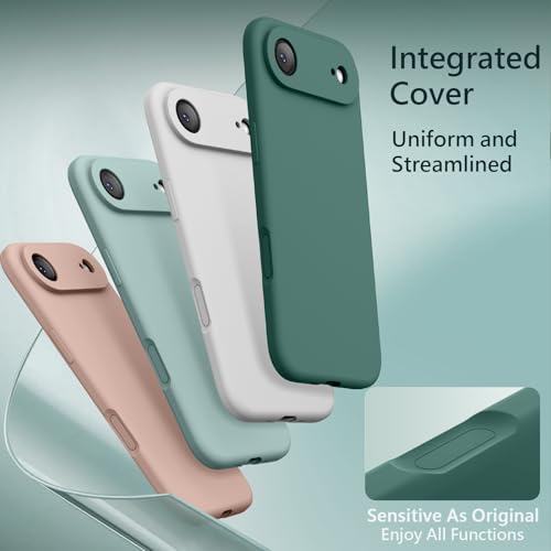 Image of FireNova Magnetic for iPhone Air Case, Compatible with MagSafe, [Integrated Silicone Camera Control Button] [Camera Protection] Microfiber Lining Phone Case for iPhone 17 Air, 6.5 inch, Midnight Green