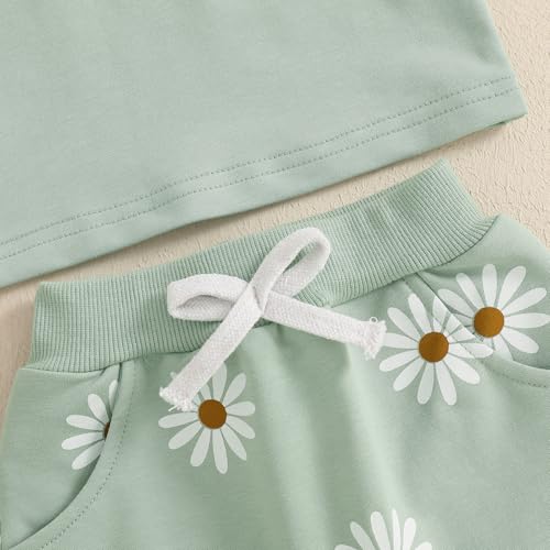 CIYCUIT Toddler Baby Girl Outfit – Short Sleeve Mama’s Girl Print T-Shirt & Daisy Shorts Set – 2-Piece Summer Clothes4