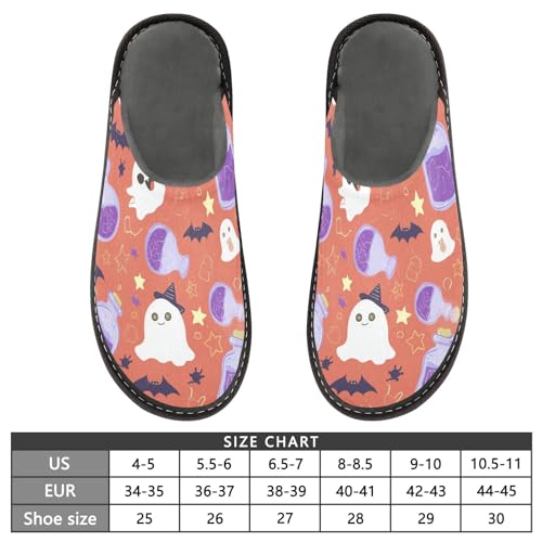JUNZAN Halloween Ghosts Red Memory Foam Slippers for Women Men House Slippers for Bedroom Indoor4