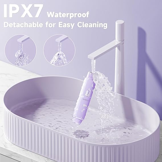 HOMAY Electric Razors with Dual Heads,Bikini Trimmer for Women,Rechargeable Pubic Hair Trimmer with IPX7 Waterproof, Painless Pro Shaver for Underarm Leg Arm Body Face Private Area Purple