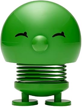 Hoptimist Junior Bumble Girl, Home Decor Ornament - Danish Design, Plastic W/Metal Spring, Medium- Creates Cheerful Movement- Green