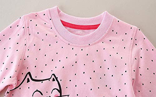 Image of Bumeex Girls Cotton Crewneck Cute Sweatshirts The Hedgehog and The Fox Pink 2-7T