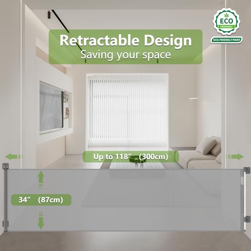 N&V Portão Retrátil Para Bebês, De Malha Extra Largo, Longo Cães, 34