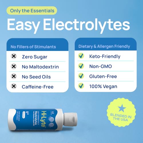 Image of Hi-Lyte Low Sodium Electrolyte Supplement for Immune Support, Fasting and Rapid Hydration | 48 Servings | Magnesium, Potassium, Zinc | Unflavored Mineral Taste Drops