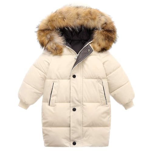 Kids Winter Coats Child Fur Hooded Warm Padded Puffer Jacket