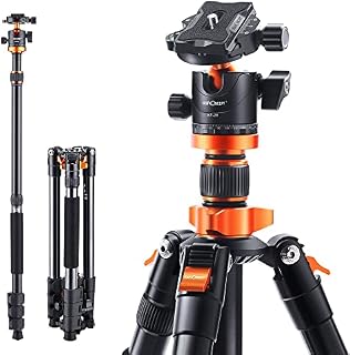 Camera Tripod, K&F Concept 62" Aluminum Tripod Monopod with Quick Release Plate, Ball Head and Compact Travel Carrying Bag for DSLR Canon Nikon Sony Camera K254A1+BH-28L (Old Model SA254M1)