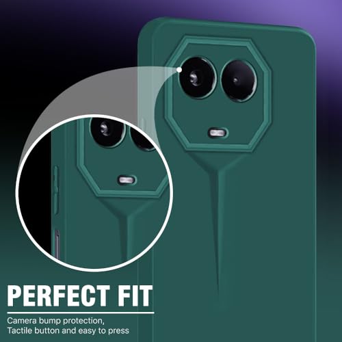 Image of WOW IMAGINE Slim Back Cover for Realme Narzo 60X 5G | Realme 11X 5G | 11X 5G | C67 5G | Blade Series Ultra Thin Case | Camera Protection | Soft Matte Silicone Flexible Mobile Case - Green