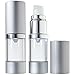 JUVITUS Airless Pump and Spray Bottle Refillable Travel Set with Clear Travel Bag - 10 ml / 0.34 fl oz (4 pack- 2 each spray and pump)
