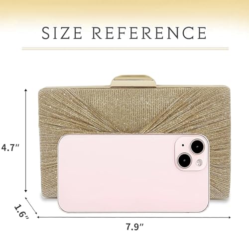 Image of Clutch Purse for Women, Evening Bag with Removable Chain Strap Elegant Handbag for Wedding /Prom /Cocktail /Party