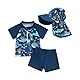 Badeanzug für Babys, Jungen, UV-Schutz, kurzärmelig, Badehose, 3-teiliges Set, Schwimmanzug, Pool, Strand, Haifischblau, 18-24 Monate