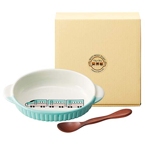 萬古焼 子供用 食器 陶育 セット 子ども用プレート エメラルド セット箱入 萬古焼 子供用 食器 陶育 セット 超特急柄 17792