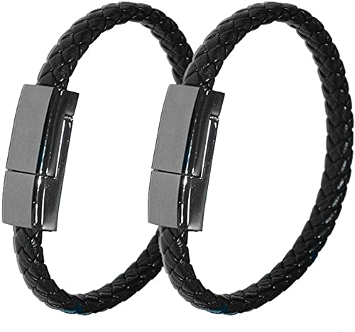 Worivo Double Braided Wrist Cuff 3-in-1 USB Cable Bracelet Lightning Charger & Data Cable for Men & Women Compatible with All iOS Devices Size 8.5 CM (Pack of 2),Black (B093MK4HXM) Amazon Price History, Amazon Price Tracker