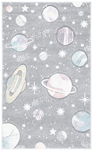 Carousel Kids Accent Rug, 2'3" x 4', grey & lavender