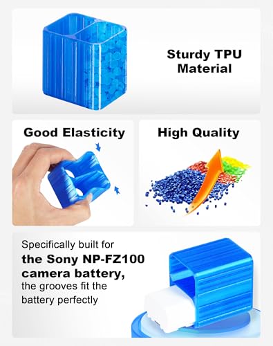 Funda rígida TPU para batería Sony NP-FZ100 azul 2 secciones miniatura 2