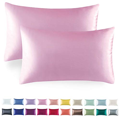 Tyfitb Satin Pillowcase Set for Hair & Skin Care – Cooling, Hypoallergenic, Anti-Frizz, Wrinkle-Free – Soft, Luxurious Pillowcases with Envelope Closure – 2-Pack, Queen Size 20x30, Gift-Ready