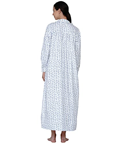 Chemise de nuit coton col Peter Pan imprimé résistant aux plis