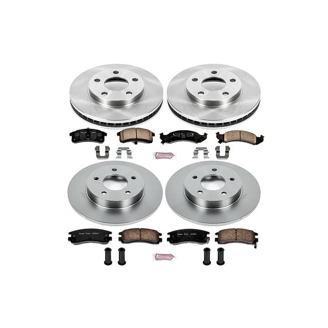 Image of PowerStop Front and Rear Brake Kit for Cadillac DeVille 1994-96 |Eldorado 1994-96 |Seville 1994-96 - Z17 Ceramic Brake Pads & Disc Rotors Replacement, KOE2763