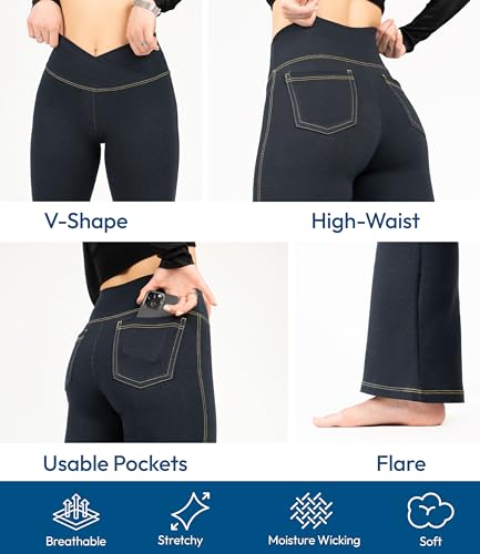 Nirlon Crossover Bootcut Jeggings for Women - Flare Leggings for Women Tummy Control Regular and Plus Size Jeggings4