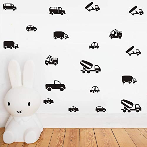36 stickers vinilos removibles automóviles para pared negro miniatura 6