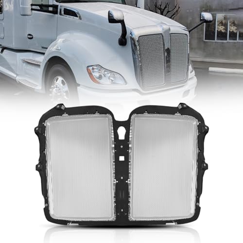 Image of Grille Insert for Kenworth T680 2015-2022 [w /Screen Bracket] Iron Net OE Replacement Kenworth T680 Front Grill