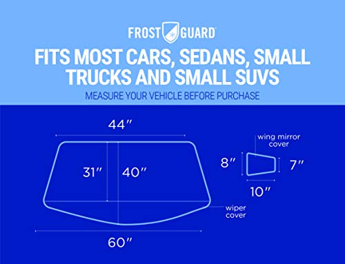 NFL Frost Guard Windshield Cover for Ice and Snow, New England Patriots | Standard Size Car Windshield Cover, Black | Fits Most Cars, Sedans, Small Trucks, SUVs – 60 x 40 Inches