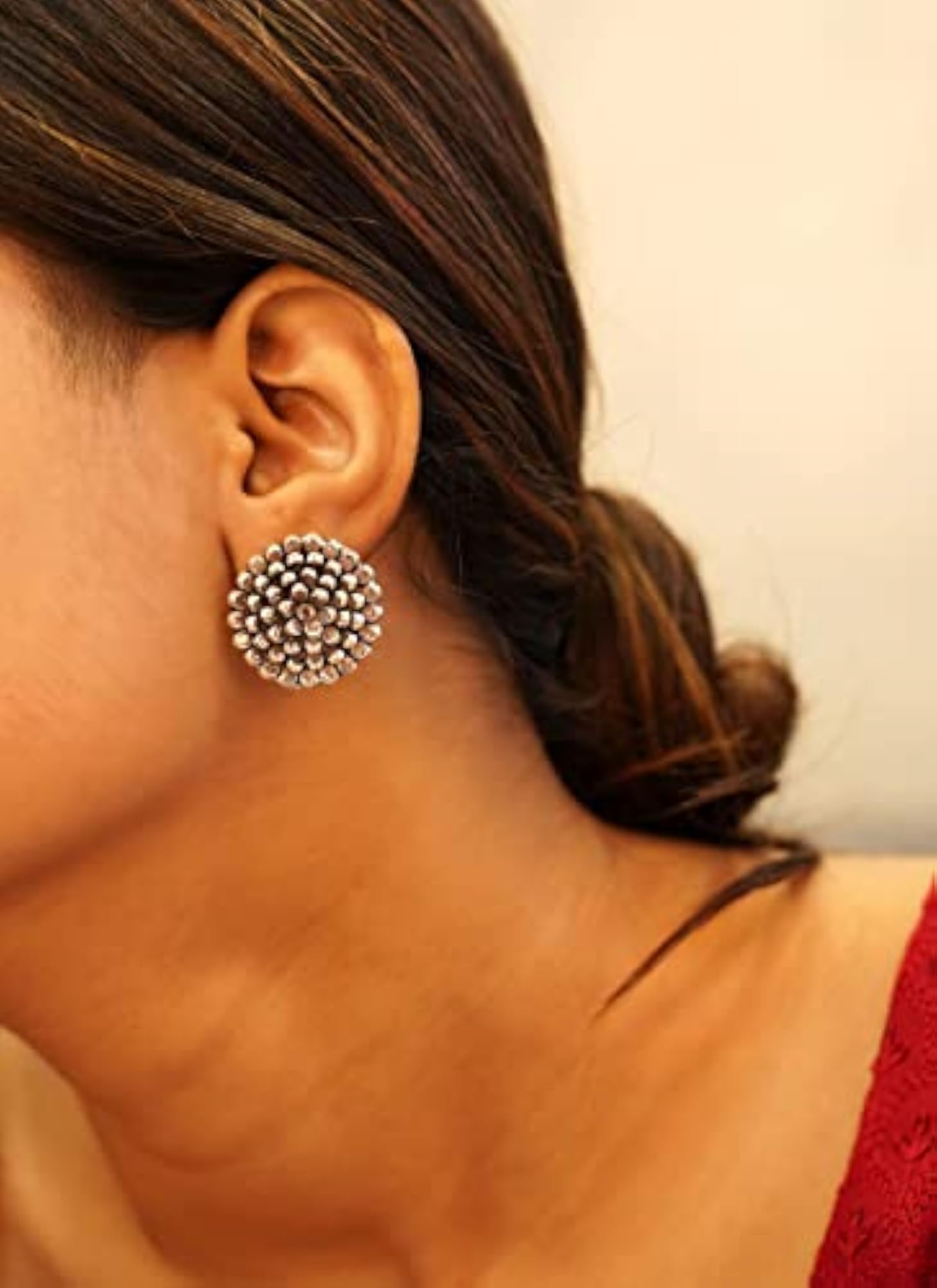 Women's 925 Silver Essence Scintillating Flower Motif Stud Earrings, Gift for Her