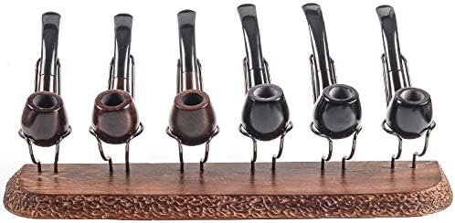 Tobacco Pipes Rack, Smoking Pipe Accessories Holder - Handmade Solid Wood Tobacco Stand Display Rack