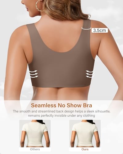 Image of Wireless Bras for Women No Underwire Seamless Full Coverage T-Shirt Bra