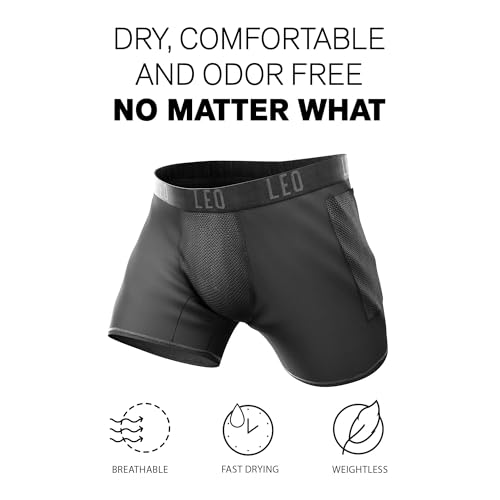 Leo lange Boxer Shorts mit seitlichen Taschen zum Trainieren und Reisen4