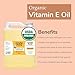 Organic Vitamin E Oil Bulk - 1 Gallon USDA Certified 100% All Natural Plant Based - Light and Unscented Great for Scars After Surgery - For Face, Skin and Nails - DIY, Reduce Wrinkles & Anti Aging