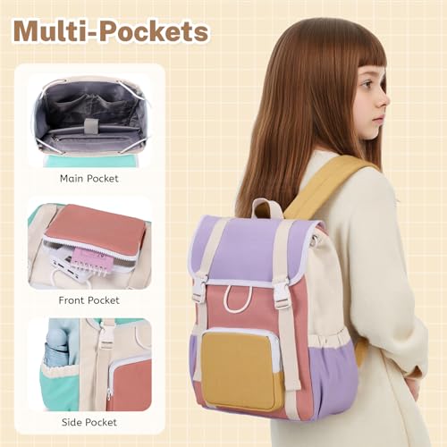 Girls Backpack Travel Backpack For School Kids Canvas Book Boys, Green4