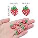 JMKTOOL 20pcs Strawberry Fruit Charms Resin 3D Strawberry Pendants Big Imitation Food Charms Hanging Ornaments for Backpack Necklace Earrings Jewelry Making Christmas Decor