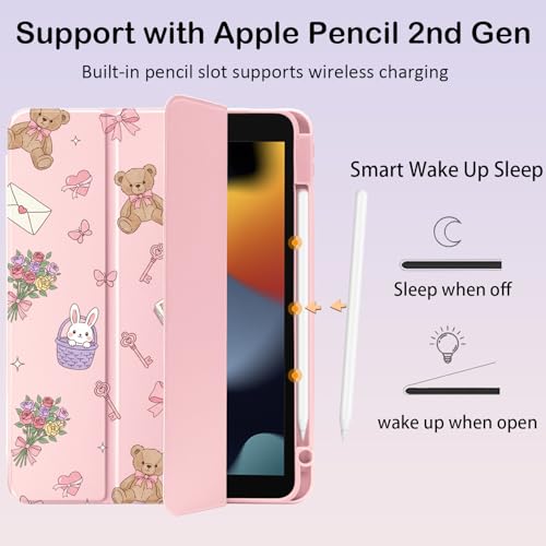 Funda protectora de iPad Pro 13 rosa contra arañazos con función auto sleep 3