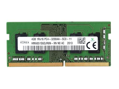 Hynix HMA851S6DJR6N-XN - Módulo de memoria RAM SODIMM PC4-25600 CL22 de 4 GB DDR4 3200 MHz no ECC para portátiles, mini computadoras de escritorio y sistemas todo en uno
