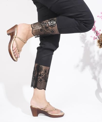 Image of TRYME Alluring Wedge Slip On Sandal Embellished Rhinestones Strap Platform Party Heels For Womens & Girls