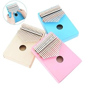 CHENTAOMAYAN Draagbare 17 toetsen duim piano kalimba enkele plank grenen mbira mini toetsenbord instrument roze blauw…