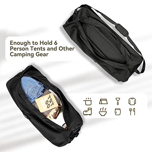 36 Inch Canvas Duffel Bag 100L Extra Large Luggage Duffle For Travel Sport And Camping (Black) #TOP1