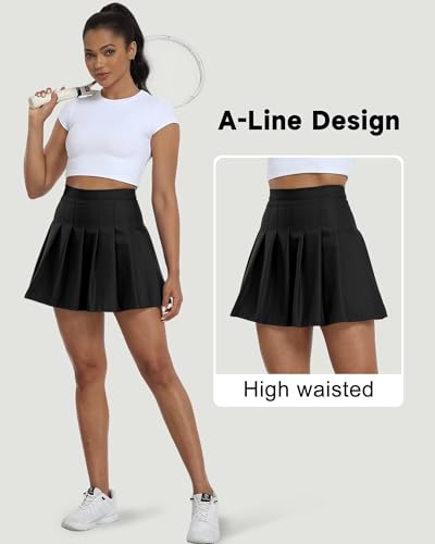 Image of Girls Pleated Skirts Tennis Skirt with Shorts High Waisted Mini Skort | Side Zipper, A-Line Cut,Stretchy Back Elastic Waistband, Athletic Golf Skorts, Uniform, Casual, Festival Outfit