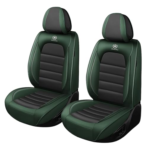 Image of Car Seat Covers for Ford F-150 F-250 F-350 XL XLT STX Lariat King Ranch Platinum Raptor Seat Covers 2007-2026, Waterproof Seat Protectors(Standard 2 Seats /Black&Green)