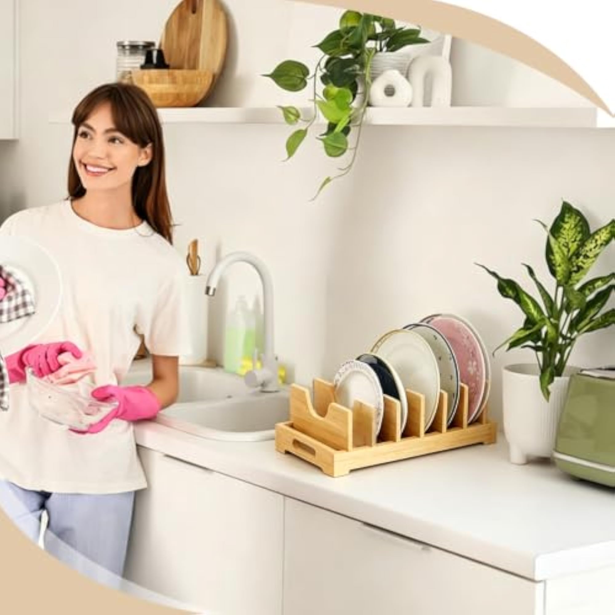 Bamboo Pots and Pans Organizer under Cabinet