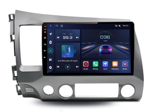 JINFOLI V1pro AI Voice 2 Din Android Auto Radio, for Civic, 8 2005-2012 Carplay 4G Car Multimedia GPS 2din Autoradio Impianto audio stereo per auto(WIFI (1GB 16GB)2)