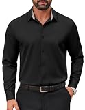 COOFANDY Camisas de vestir para hombre, manga larga, ajuste regular...